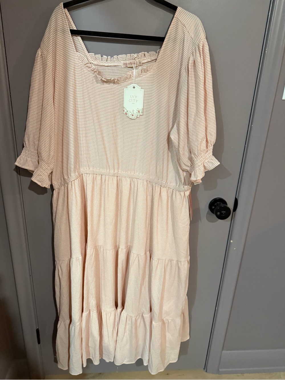 Peach Tiered Ruffle Dress